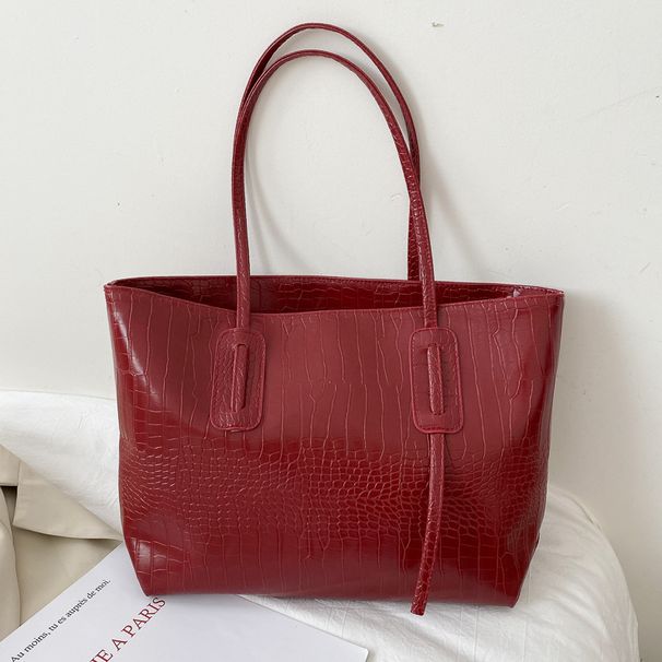 Simple and Large Capacity Women's 2024 New Fashion Versatile INS Shoulder Network Red Handheld Tote Bag_voghion.com