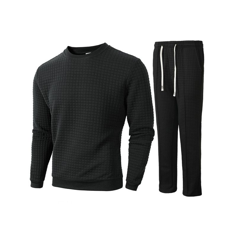 A Complete Set Of European-Style Autumn And Winter Round-Neck Long-Sleeved Square Checkered Casual Base Layer Shirts And_voghion.com