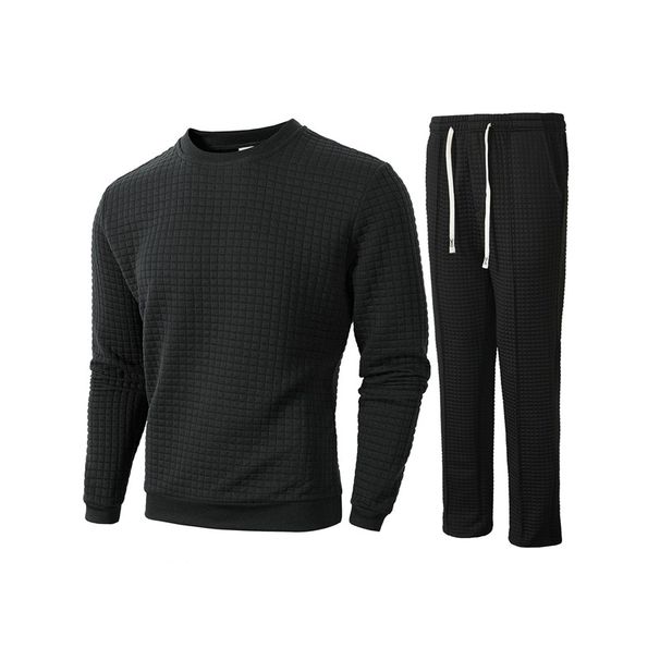 A Complete Set Of European-Style Autumn And Winter Round-Neck Long-Sleeved Square Checkered Casual Base Layer Shirts And_voghion.com