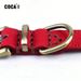 COCA Custom Pin Buckle Puppy Neckband Teddy Bichon Genuine Leather Collar Length 42Cm* Width 2.0Cm_voghion.com