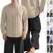 Men's Clothing Button Long Sleeved Robe Straight Pants European And American Henry Collar Casual Shirt Cotton And Linen Men's Suit_voghion.com