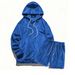 Autumn And Winter Large Size Hooded Men's Casual Sweater Jacket Shorts Set_voghion.com