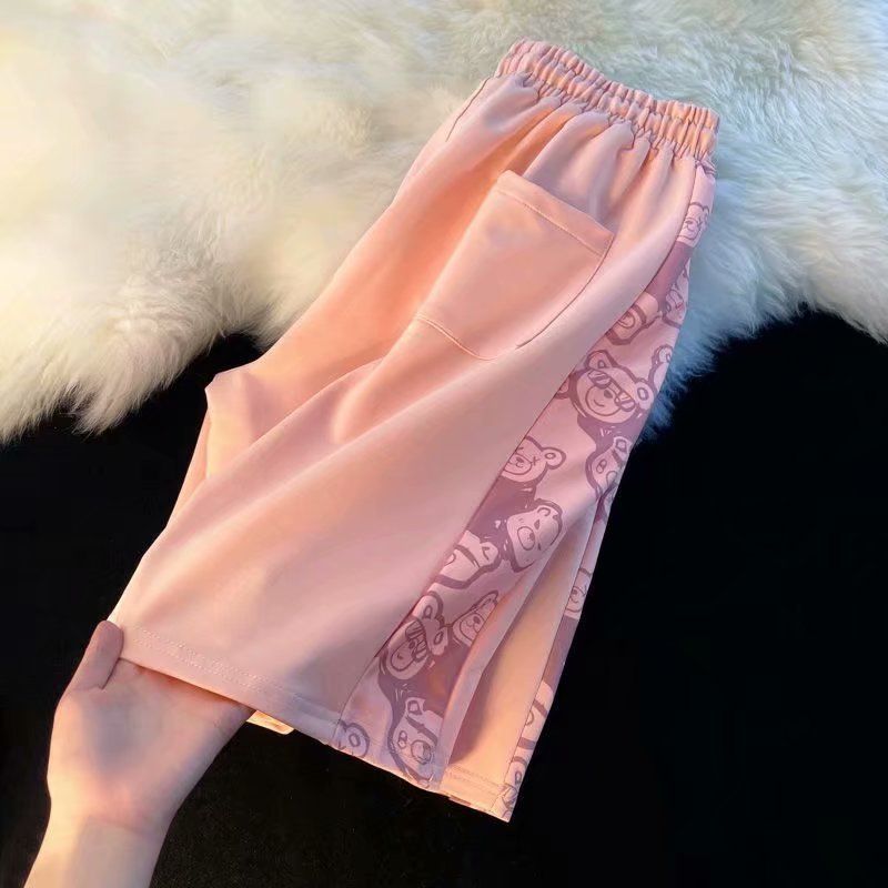 Erkek Giyim Bear Yan Şort Erkek Yaz İnce Bol İç Giyim Trend Günlük Plaj Spor Pantolon Şort Orta Uzunlukta Pantolon Trend_voghion.com