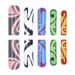 Trendy Geometric Long-Length Press-On Nails Set - 24pcs Reusable Fake Nails With Doodle Designs, Ins Style For Women (Glue/Gel Options)_voghion.com