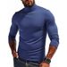 Herrenbekleidung, Fleece-Langarm-T-Shirt, Slim Fit, hoher Halsausschnitt, Thermo-Basisschicht (Weiß, Schwarz, Marineblau, Weinrot, Dunkelgrün, Hellgrau, Dunkelblau)_voghion.com