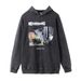 Męska bluza z kapturem w stylu amerykańskim Street Style z nadrukiem postaci, luźny, sprany sweter w stylu vintage z dziurami_voghion.com