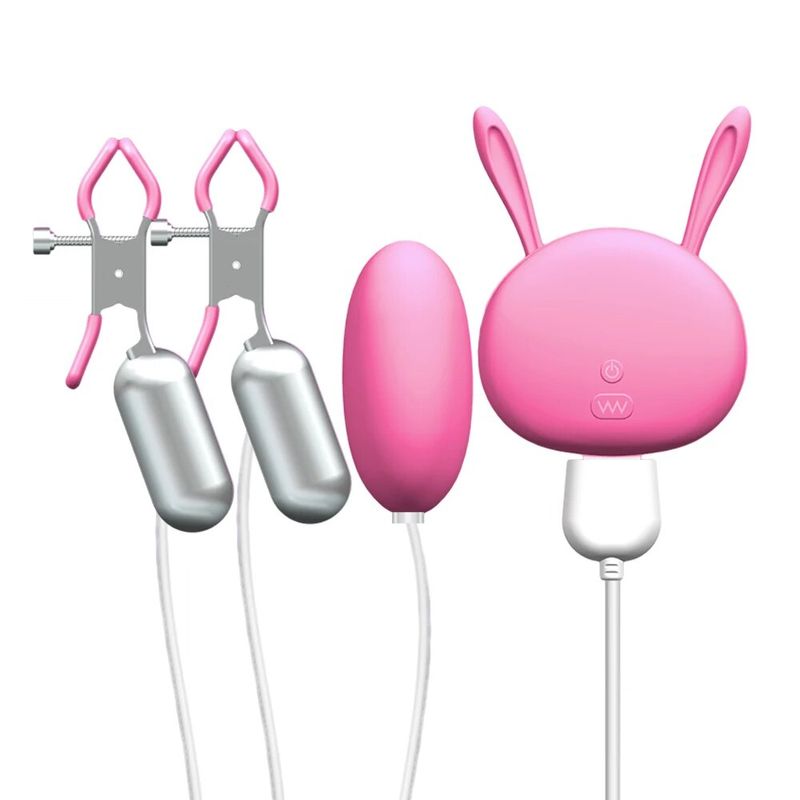 Pince vibrateur stimulateur de mamelon Clitoris pinces de poitrine vibrantes filaire amour oeuf jouets sexuels pour femmes masturbateur féminin_voghion.com