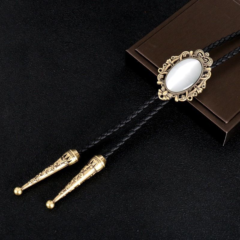 Lässige Halskette, trendige Bolo-Krawatte, Halsband-Accessoires, Metallkrone, Katzenaugen-Hemdschleife, Bolo-Krawatte_voghion.com