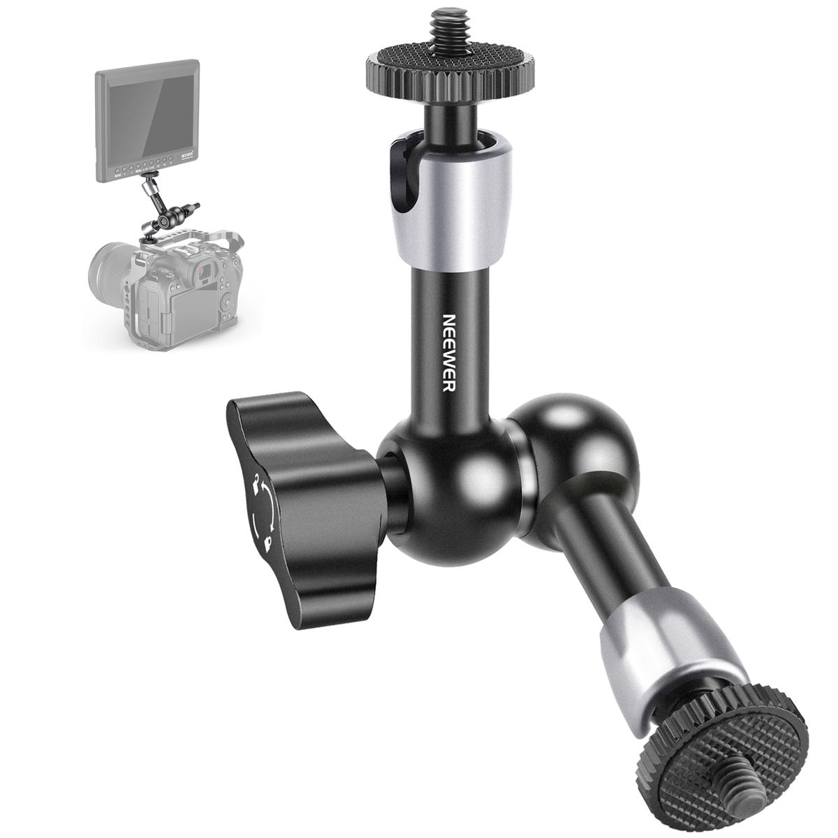 NEEWER 15cm/25cm Adjustable Friction Magic Arm with 1/4" Screw on Both Ends For SmallRig Cage Flash/LED_voghion.com