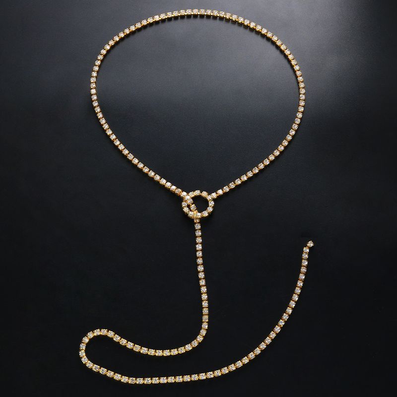 Colar longo com strass e pingente de personalidade da moda, colar feminino com pingente de cristal Y, simples e combinando, corrente para clavícula_voghion.com