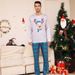 Christmas Plaid cartoon deer Christmas family dress printed home dress pajamas_voghion.com
