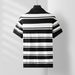 Polo ajustado para hombre, manga corta, poliéster transpirable, tejido a rayas blancas y negras (verano)_voghion.com