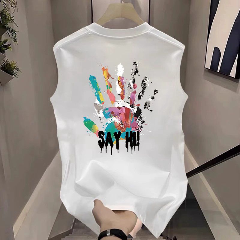 Men's Clothing Sports Vest Men's Summer Loose Outer Wear Sleeveless T Shirt Casual Wide Shoulder Waistcoat Top_voghion.com