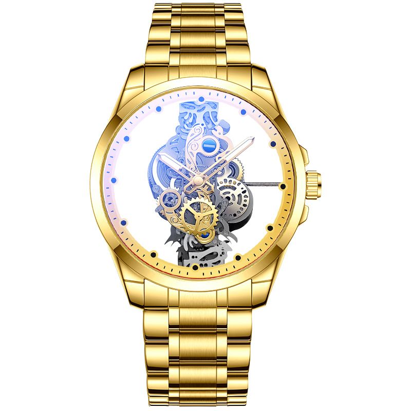 2023 Muški novi sat 3634 D Zlatni kosturni sat Vintage svjetleći luksuzni kvarcni satovi vrhunske marke relojes hombre_voghion.com