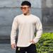 Long Sleeve Men's Fitness Sports Trend Casual Crewneck Hoodie Breathable Quick Dry Loose All Matching Base Shirt_voghion.com