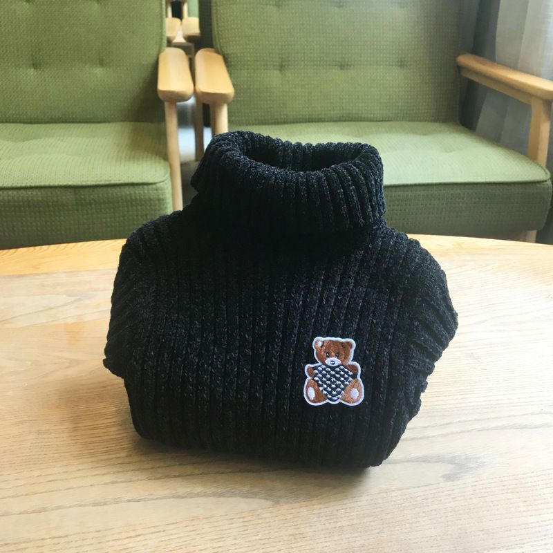 Laste šenill kampsun Turtleneck Stretch särk tikandid Laste kootud allääred väikelastele_voghion.com
