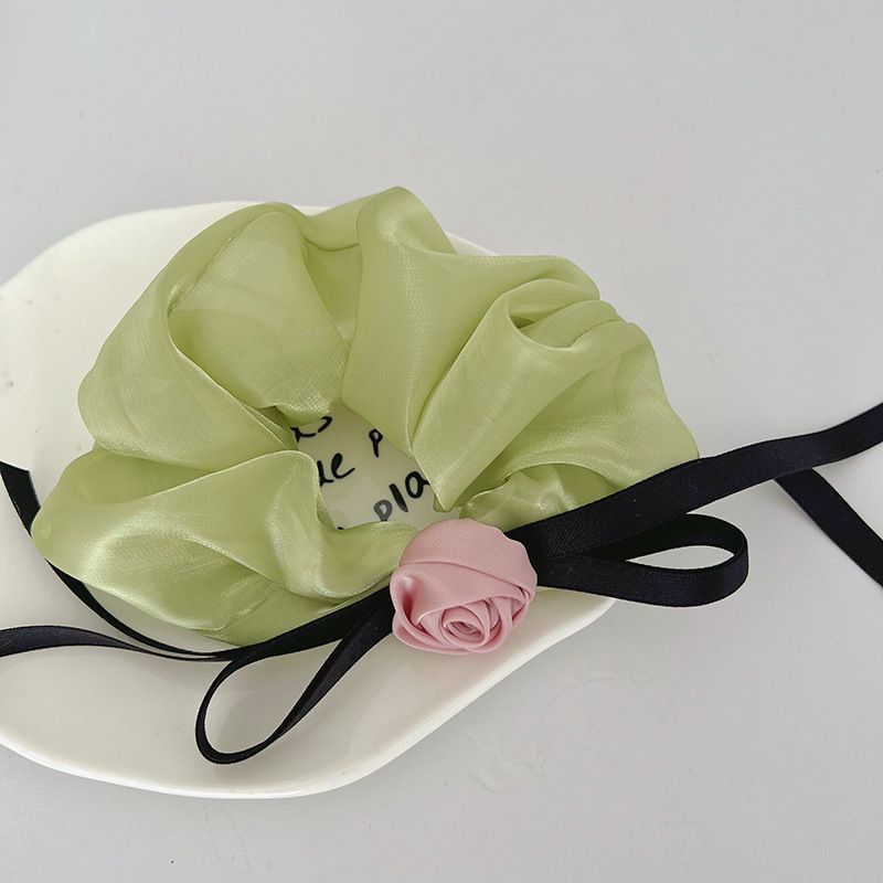 Women's Hair Accessories Head Flower High-end Hair Accessories Large Intestine Hair Ring Headdress Net Red Rose Hair Rope_voghion.com