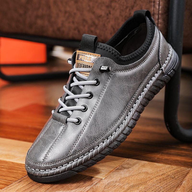 2024 Frühling und Herbst Neue Alltags-Freizeitschuhe, Herren Handgefertigte Leder-Weichsohlenabdeckung, Lefu-Schuhe 1102_voghion.com