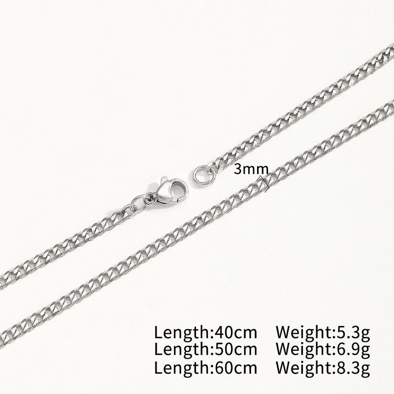 Collier en titane pour homme et femme, accessoire hip-hop original et tendance, chaîne cubaine en acier inoxydable, pull_voghion.com