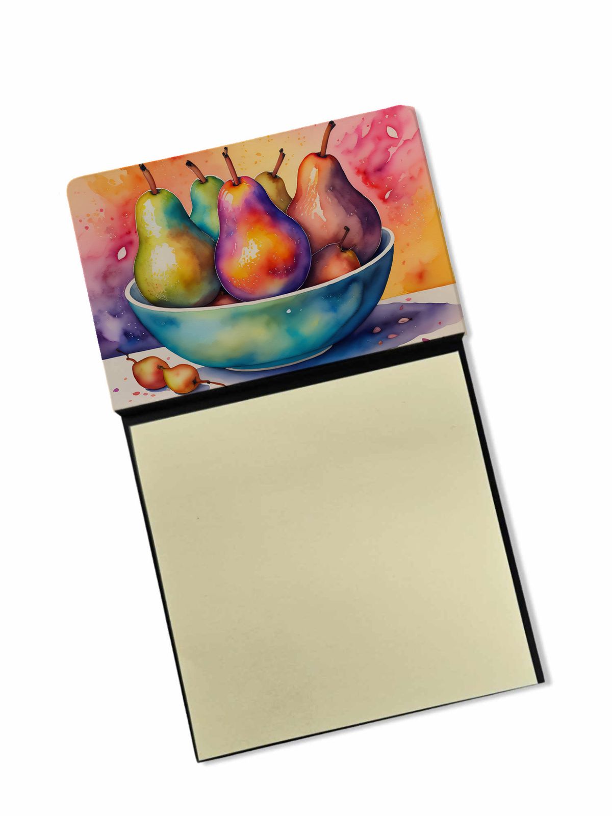 NEW Colorful Pears Sticky Note Holder Refillable Dispenser Self-Sticky Note Pads, Memo Pads Blank Desk Accessories_voghion.com