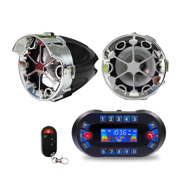 DC12V 30W Motorcycle Wireless Bluetooth Speaker With Display Support Bluetooth Hands-free, TF Card, FM Radio, Phone Charging_voghion.com