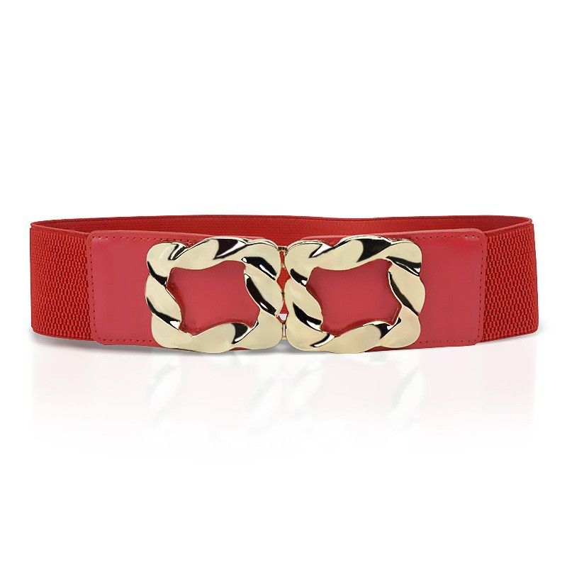 Elastic Buckle Stretch Women, Wide Decorative For Dresses, Simple Versatile Waist Cincher Belt_voghion.com