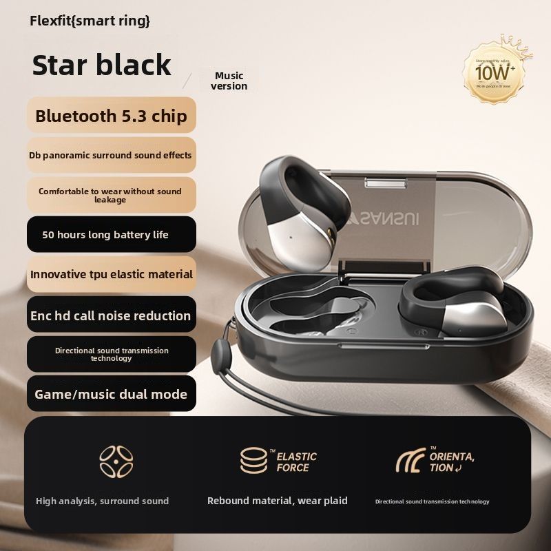 Shanshui TW90 Bluetooth Earphones Clip-on Air Bone Conduction Non-in-ear Open Sports Running New Long Battery Life_voghion.com