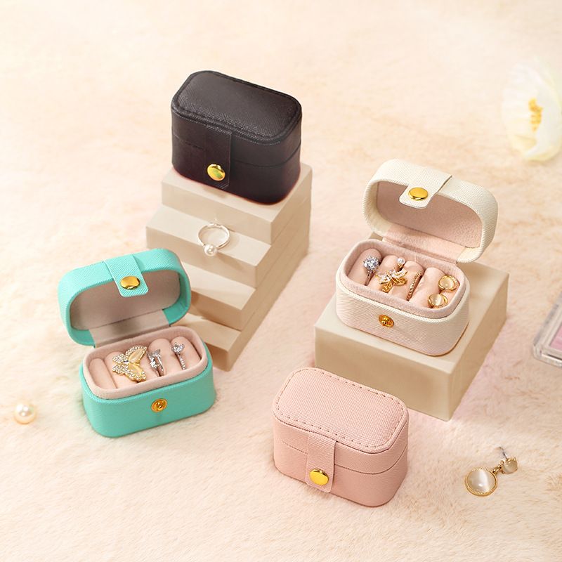 Small Accessory PU Leather New Korean Version Mini Princess Girl Portable Earring Ring Storage Box_voghion.com