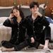 New Autumn And Winter Couple Pajamas Long Sleeved Solid Color Lapel Gold Velvet Korean Version Simple And Fashionable Plus Size Home Suit Set1_voghion.com
