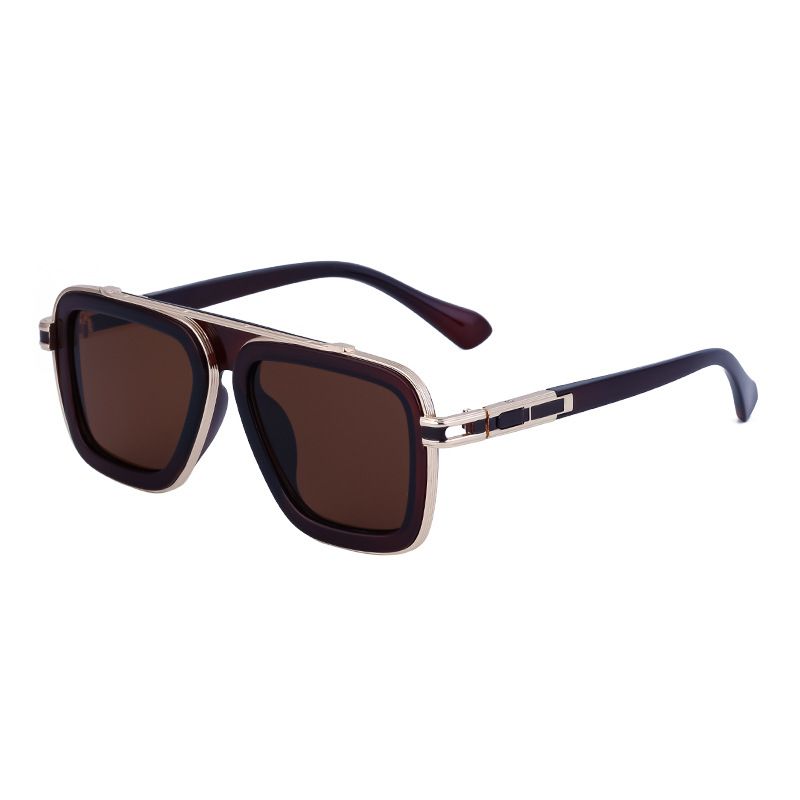 retro square frame sunglasses for men, high end steam punk style sunglasses for men, ins style_voghion.com