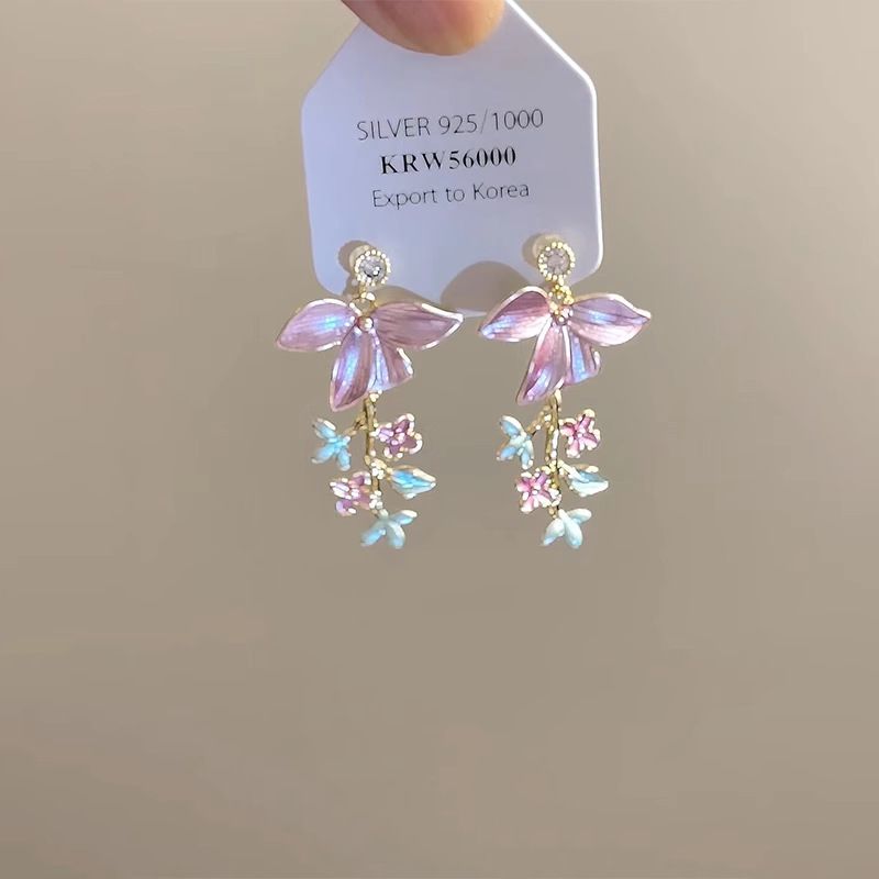 Świeże i słodkie różowe perłowe kwiatki wiosenne eleganckie super wróżkowe wszechstronne wysokiej klasy kolczyki na klipsy dla kobiet bez przekłutych uszu_voghion.com