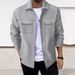 Men's Clothing Men's Casual Long Sleeve Youth Men's Jacquard Pocket Lapel Zipper Casual Jacket Men's Coat_voghion.com