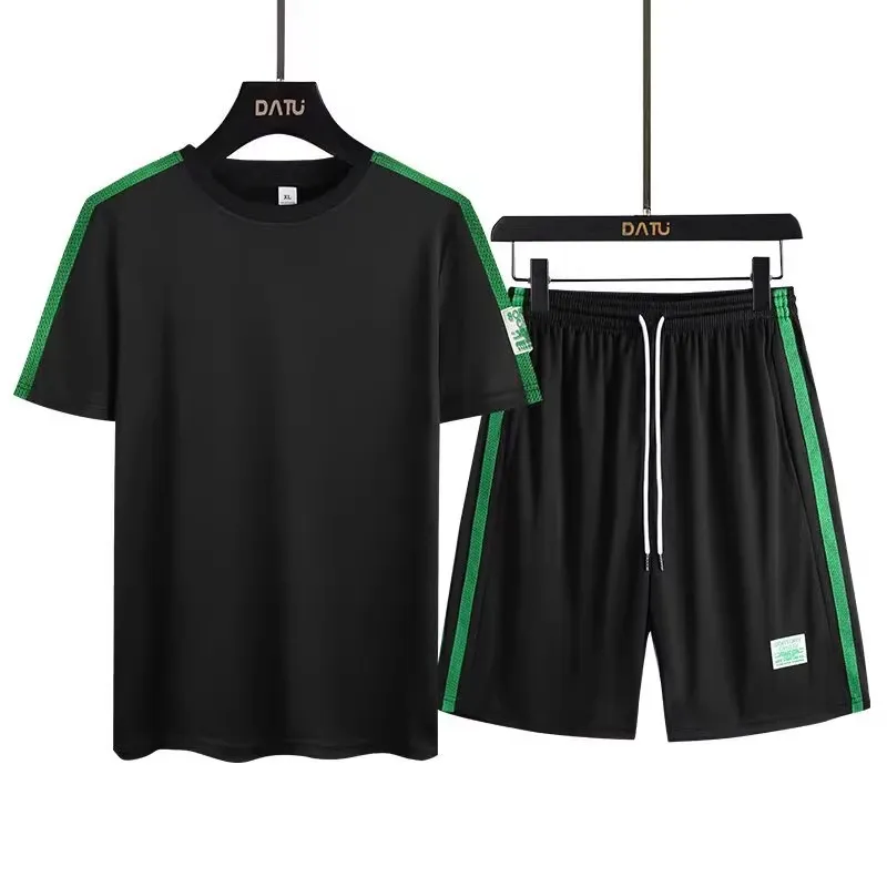 Men's Clothing Summer Short Sleeved T Shirt Suit Men's Loose Round Neck Half Sleeved T Shirt With Shorts Casual Sports Two Piece Suit_voghion.com