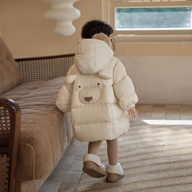Baby Daunenjacket aus Kotteng, déck an elegant 2024 neie Stil, Meedercher Cartoon Teddybier Wantermantel_voghion.com