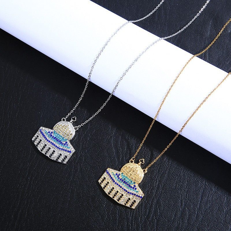 Collana unisex in acciaio inossidabile con pendente in rame intarsiato leggero e lussuoso in stile INS, vendita calda, gioielli di moda_voghion.com