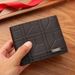 New men's wallet, men's short wallet, youth fashion plaid horizontal soft leather clip, large capacity multi slot wallet_voghion.com