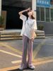 Ice Silk Pink Tie-dyed Pants Women's Summer Thin Colored Wide-leg Casual Cool Shaking Pants Island Dopamine_voghion.com