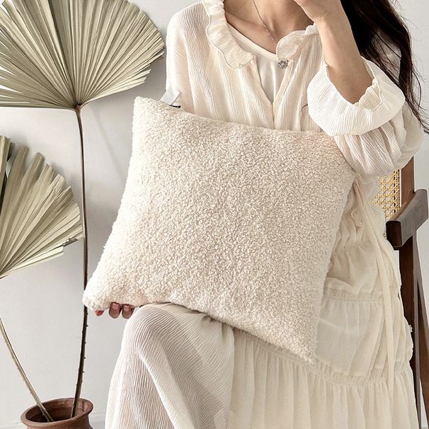 Minimalist Solid Square Pillow With Insert - All-in-One Sofa Back Cushion For Living Room & Bedroom_voghion.com