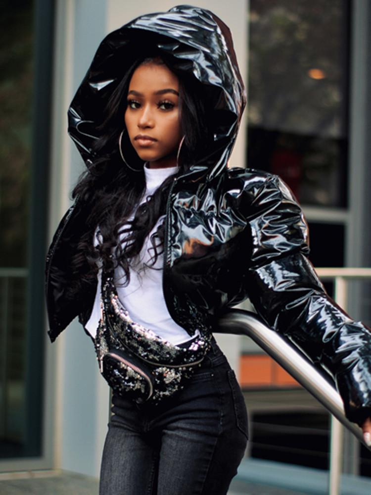 Women's Clothing Shiny Bread Jacket Down Jacket Model_voghion.com