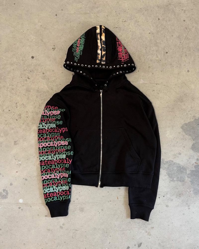 Men's Clothing Retro Artistic Fashion Sweater Jacket Top Letter Print Cardigan_voghion.com