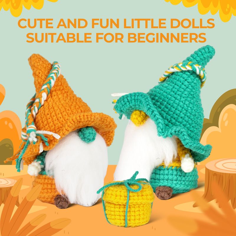 Instruction Manual Crochet Material Package Doll Handmade Diy Production Orange Green Dwarf Combination_voghion.com