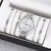 Nieuwe Quartz Horloge Ketting Armband Ring Oorbellen Hot Selling Exquise Sieraden Vierdelige Set_voghion.com
