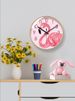 Yipula 6636 Flamingo Love Pink Wall Watch Silent Sweep Second Quartz Clock_voghion.com
