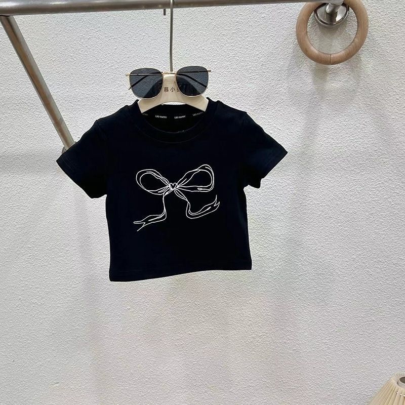 Mother & Kids 2024 new style girls summer suits baby girls summer short-sleeved T-shirt jeans middle and large children's fashionable two-piece suit_voghion.com
