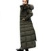 Long For Women Large Fur Collar, Winter Coat With Loose Belt, New Thickened Down Cotton Jacket_voghion.com