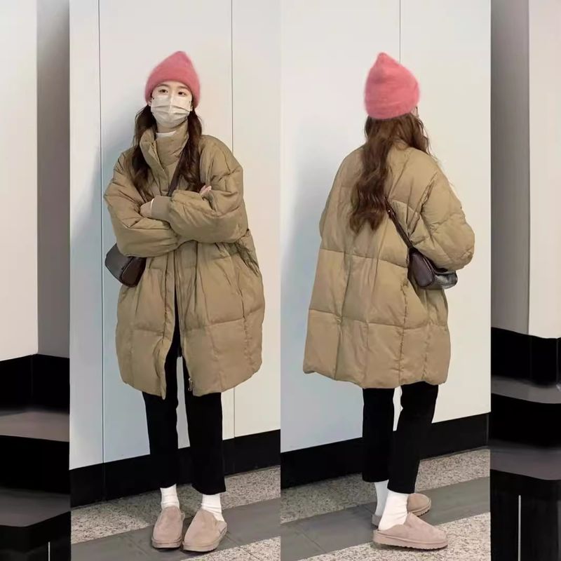Manteau en duvet, veste pour femme en hiver, nouvelle veste en coton épais Dongdaemun coréen, style mi-long pour femme_voghion.com