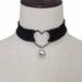 Collana girocollo elastica plissettata con cuore ondulato in pizzo dolce e sexy, stile europeo e americano_voghion.com