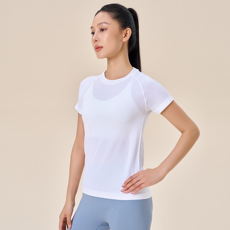 Sports Running Fitness Yoga Short Sleeve Women Lightweight Breathable Loose Quick-Dry Casual Stretchy Simple T-Shirt_voghion.com
