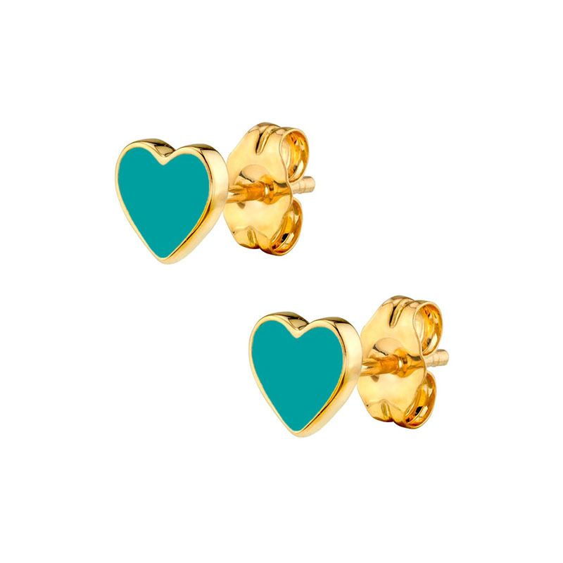 Damenschmuck S925 Silber Nadel Hellblau Ohrringe Ohrringe Weibliche Liebe Geometrische Süße Stil Tropfen Kleber Emaille Ohrringe_voghion.com