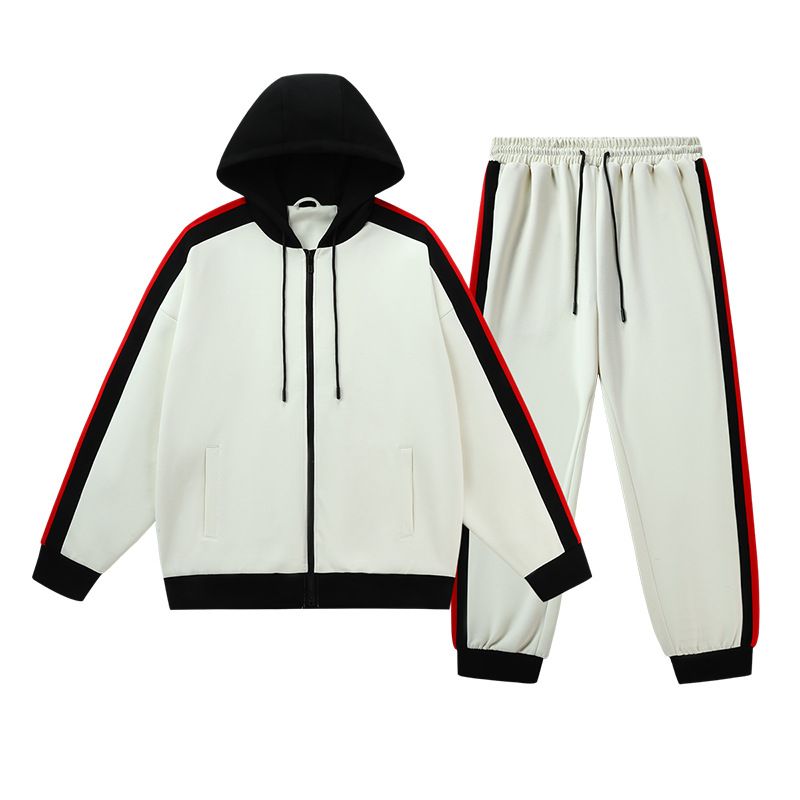 ​​Stylite Premium Zip-Up Hoodie & Jogger Set – Trendy Streetwear mit Kontrastnähten (Baumwollmischung, Unisex, M-XXXL, Sportswear Essential)​​_voghion.com